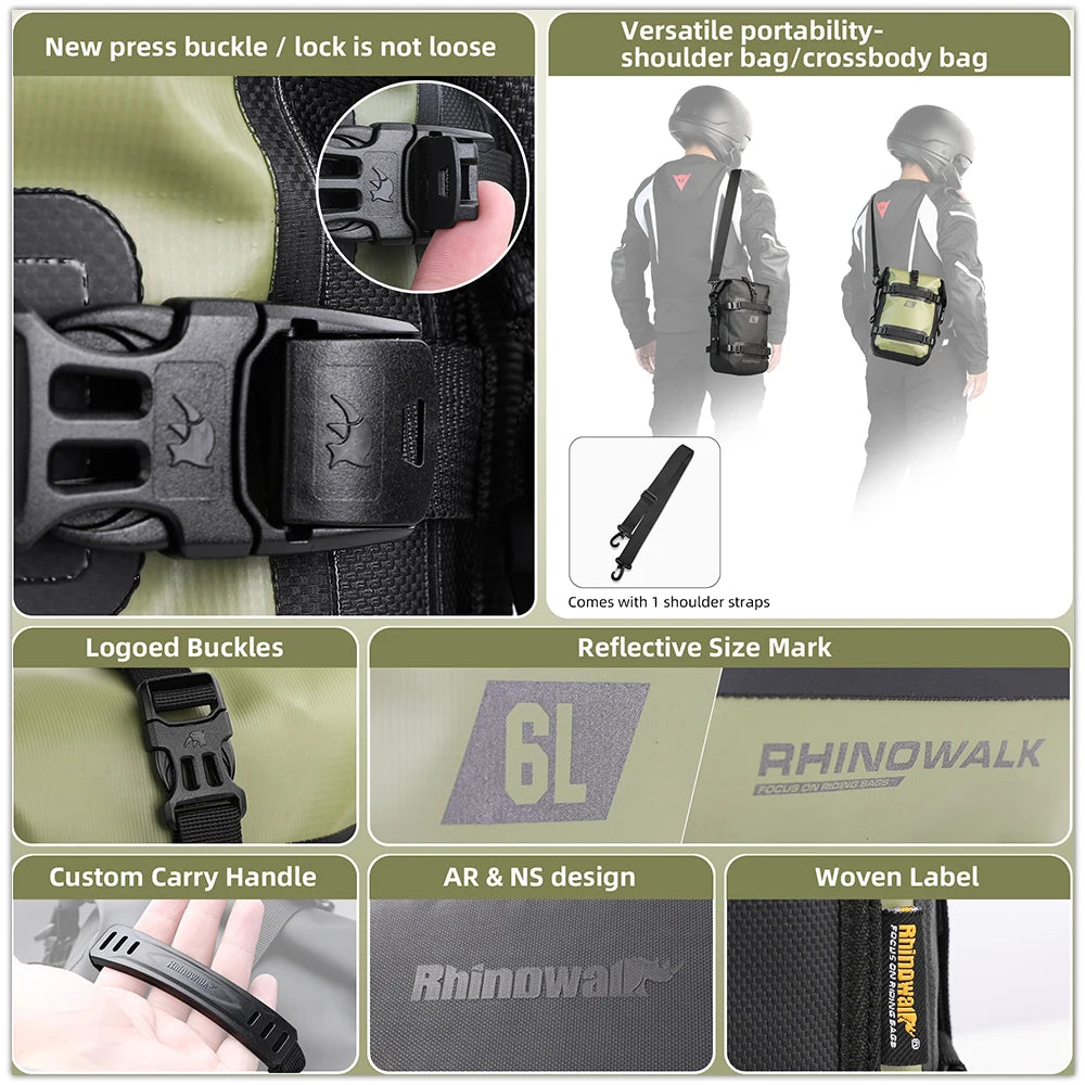 Rhinowalk Motorrad-Stoßstangentasche 6L