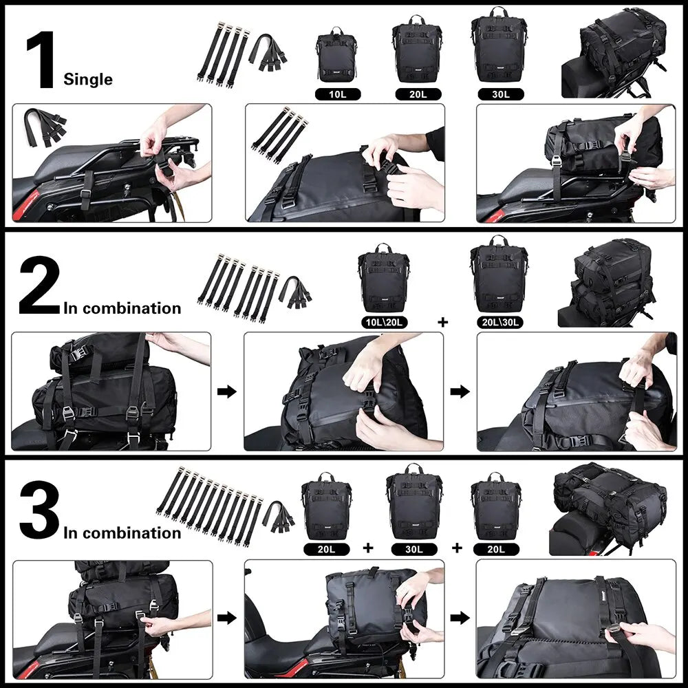 Rhinowalk Motorrad-Hecktasche 10L / 20L / 30L