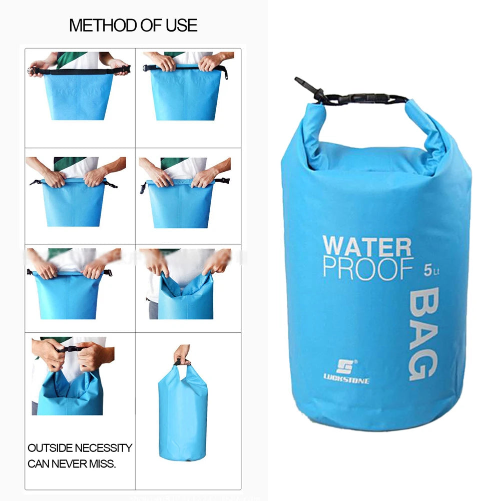 5L wasserdichter Trockensack Rucksack Schwimmen Rafting Kajakfahren