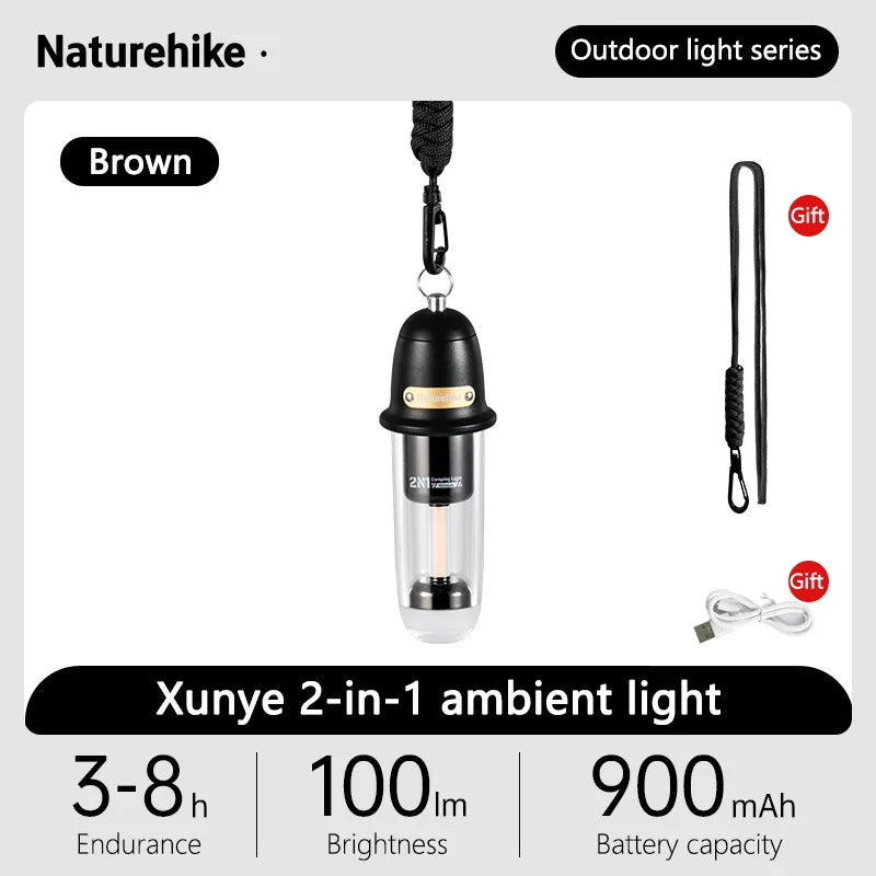 Naturehike Tragbare leichte Camping-Taschenlampe Wasserdichte Außenbeleuchtung Typ C