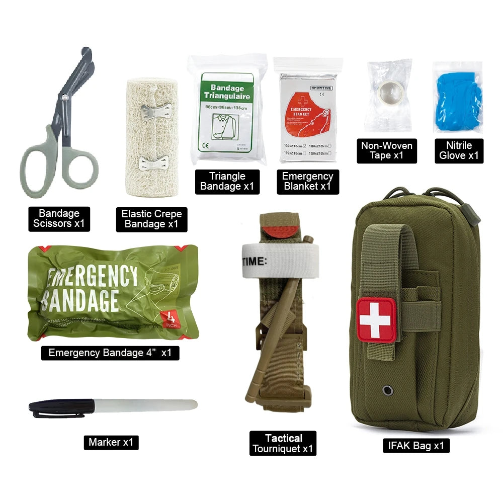 10tlg IFAK Tactical Erste-Hilfe-Set Pouch